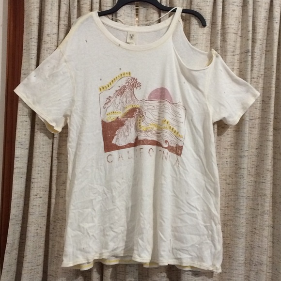 Free People Tops - We The Free Oversized Graphic Chloe Surfer California Distressed Tee